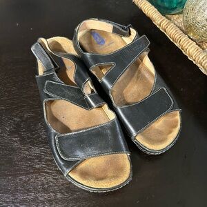 Wolky Black Leather Liana sandals Size 41